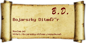 Bojarszky Ditmár névjegykártya